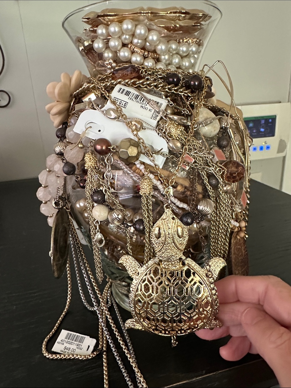 Big And Bold Mixed Metal and Pearl Statement Pieces Mystery Jewelry Jar